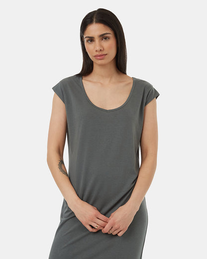TreeBlend V-Neck Midi Dress