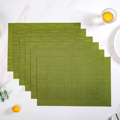 Green Textured Easy Clean Tablemat Set Of 6