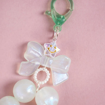 Green Tassel Heart Charm Keychain