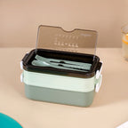 Bento Lunch Box With Mobile Holder Green 1050ml