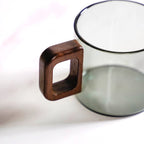 Grey Fusion Cups With Wooden Handle Set Of 4 200ml