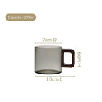 Grey Fusion Cups With Wooden Handle Set Of 4 200ml