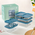 Groovo Stackable Glass Airtight Food Storage Containers Set Of 7