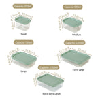 Groovo Stack On Storage Container Sage Green Set Of 7