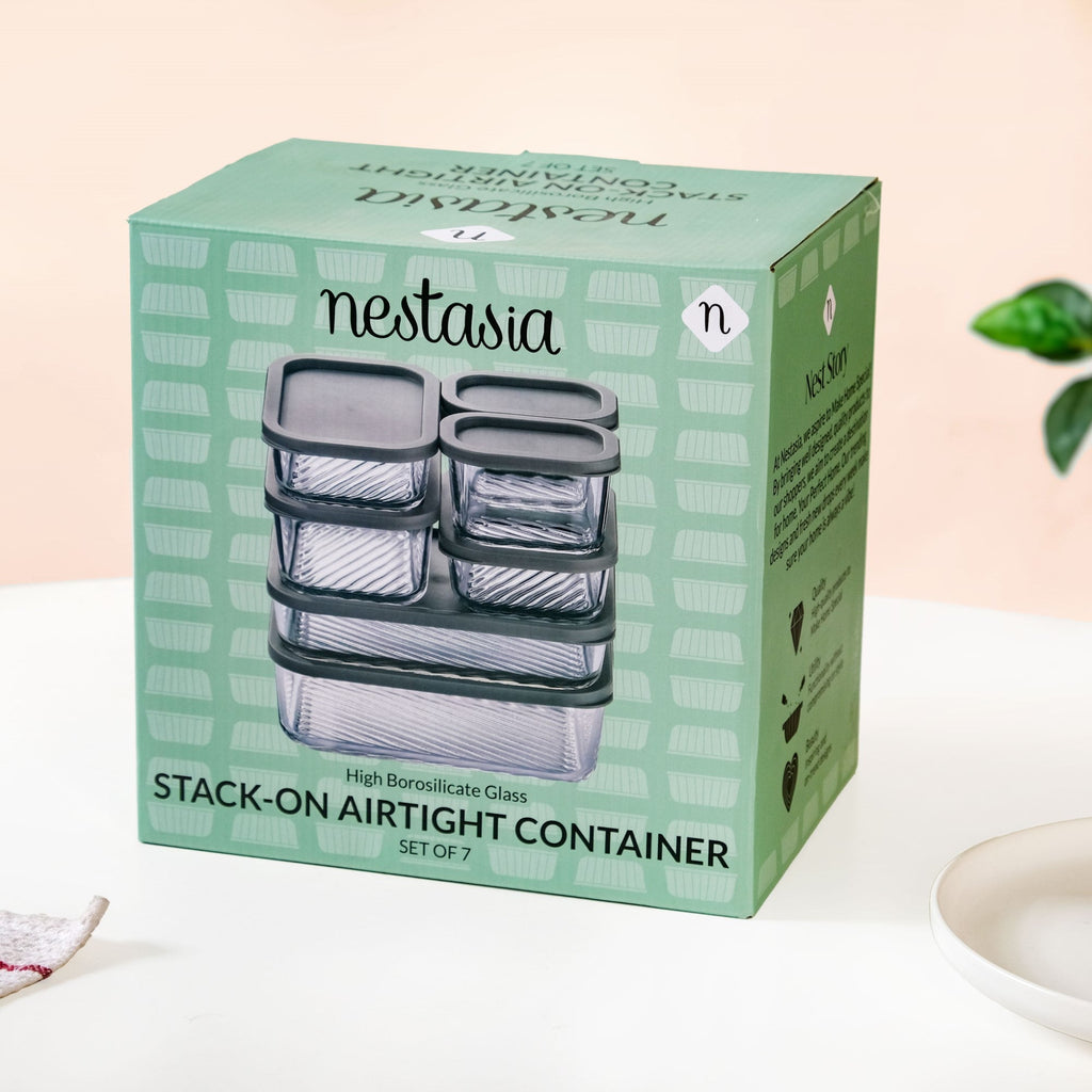 Groovo Stack On Storage Container Sage Green Set Of 7