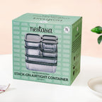 Groovo Stack On Storage Container Sage Green Set Of 7