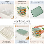 Groovo Stack On Storage Container Sage Green Set Of 7