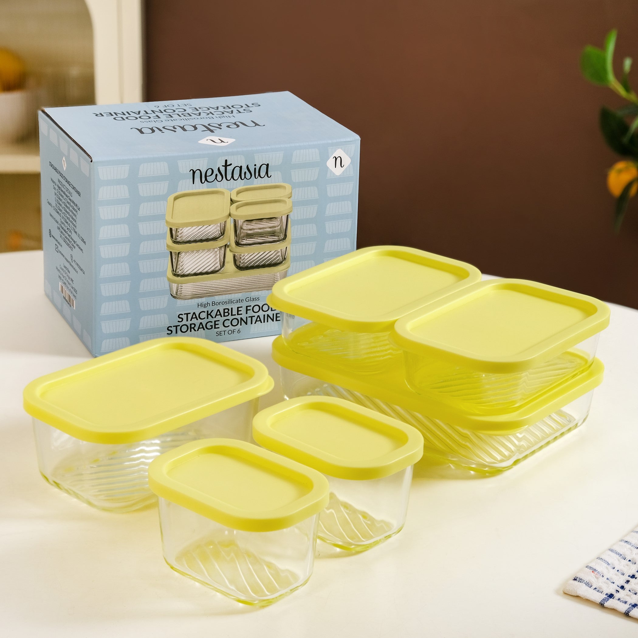 Groovo Stackable Storage Container Set Of 6