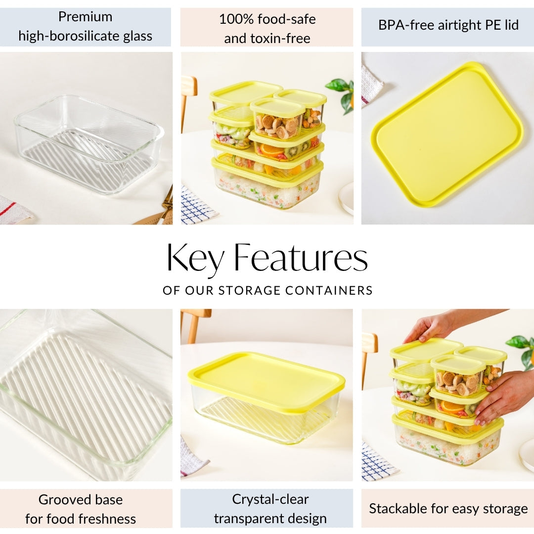 Groovo Stack On Airtight Container Set Of 7