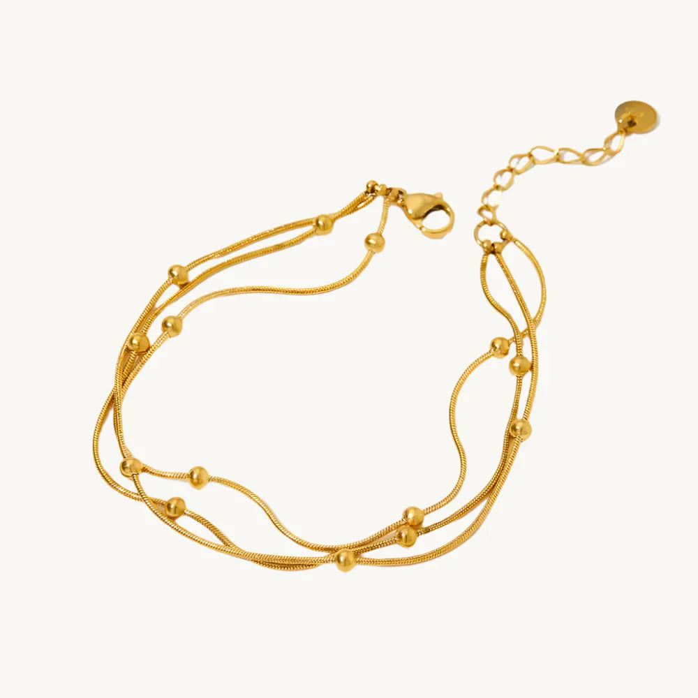 Beaded Beauty Layered Chain Bracelet