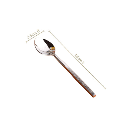 Hammered Stainless Steel Spoon Set Of 6