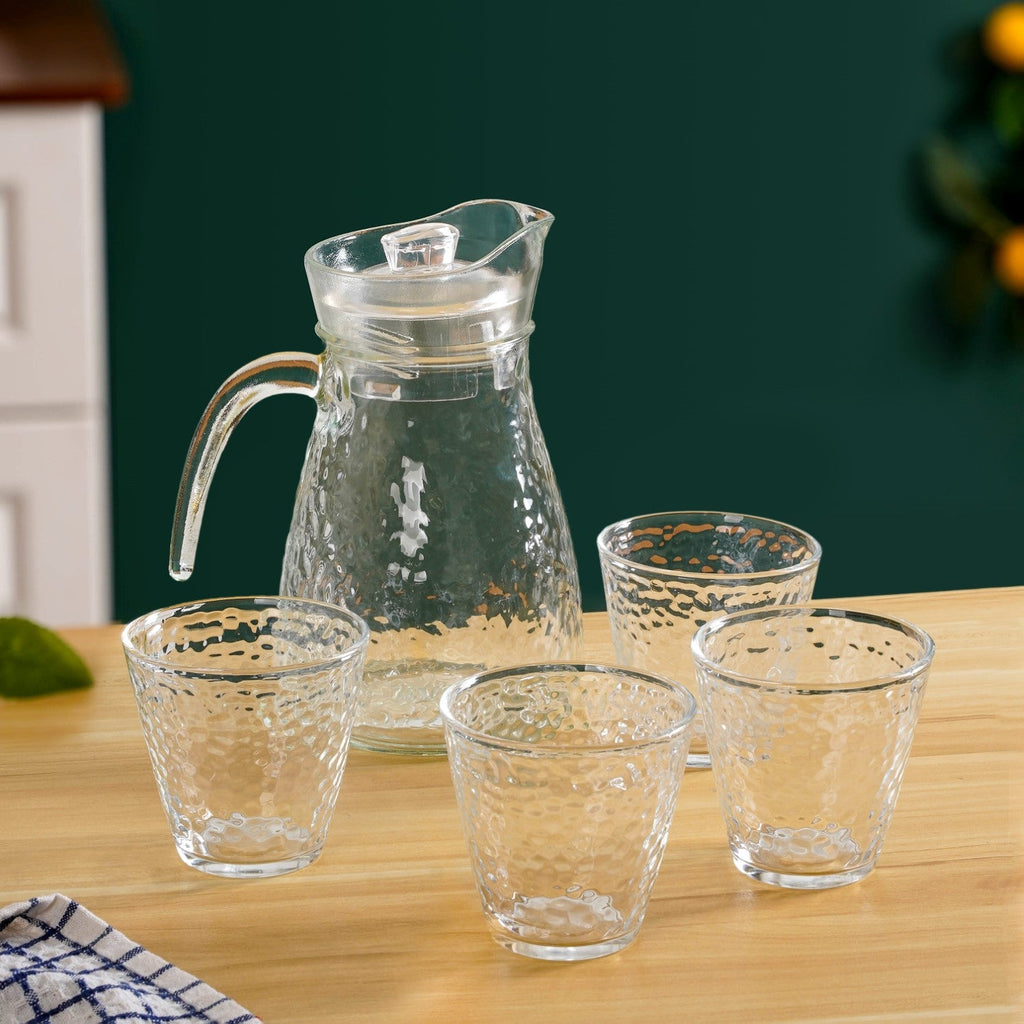 Glass Jug And Tumbler Set Of 5
