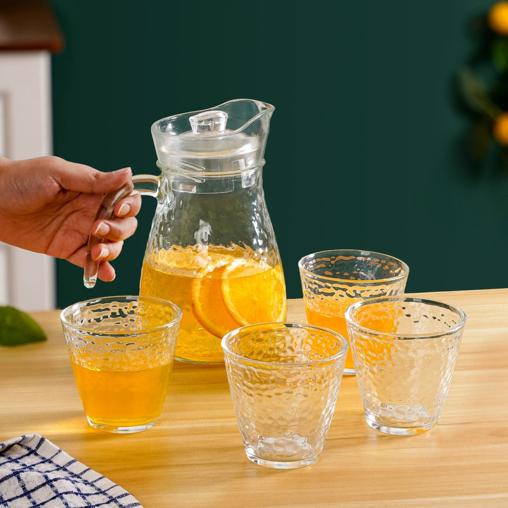 Glass Jug And Tumbler Set Of 5