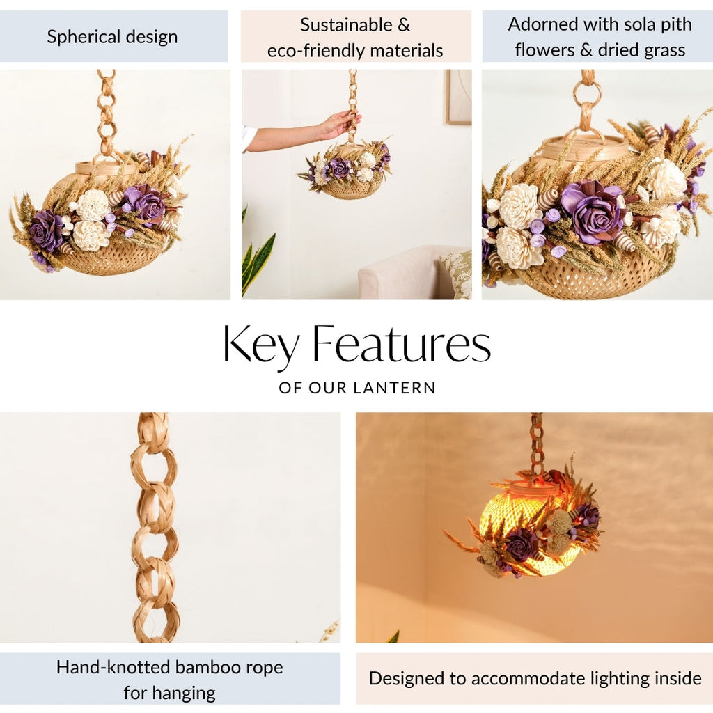 Organic Dried Flowers Lantern Lavender