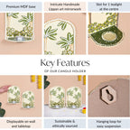 Handmade Lippan Art Tealight Candle Holder Set Of 2