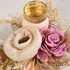 Handmade Organic Tealight Candle Holder Pink Set Of 4