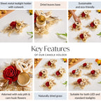 Organic Tealight Candle Holder Red Set Of 4