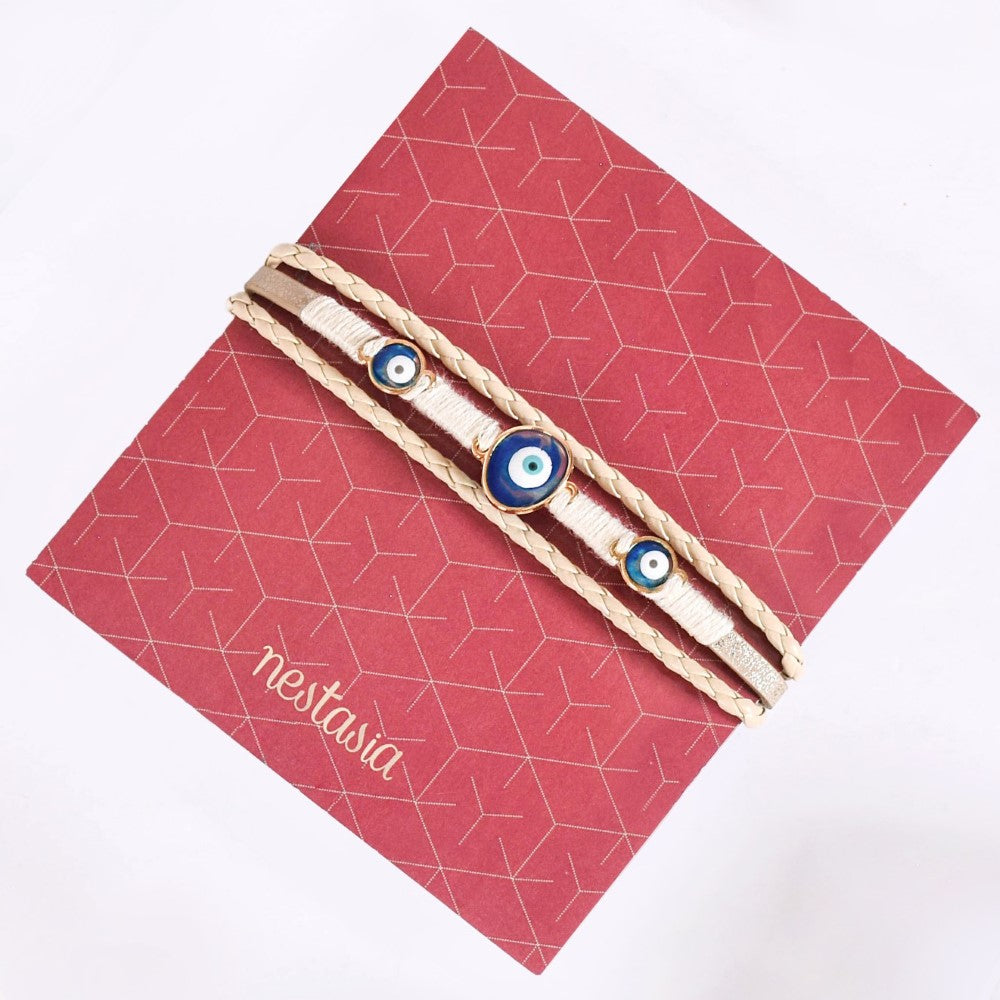 Protective Amulet Braided Bracelet With Evil Eye Charm