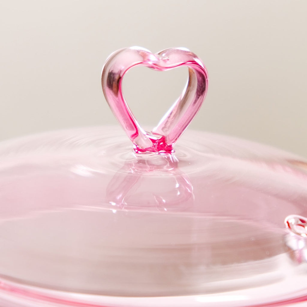 Love Pink Borosilicate Glass Cooking Pot 1250ml