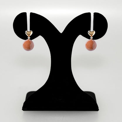 Heart Of Gold Drop Earrings Brown