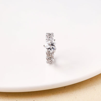 Heart Solitaire Knotted Silver Ring
