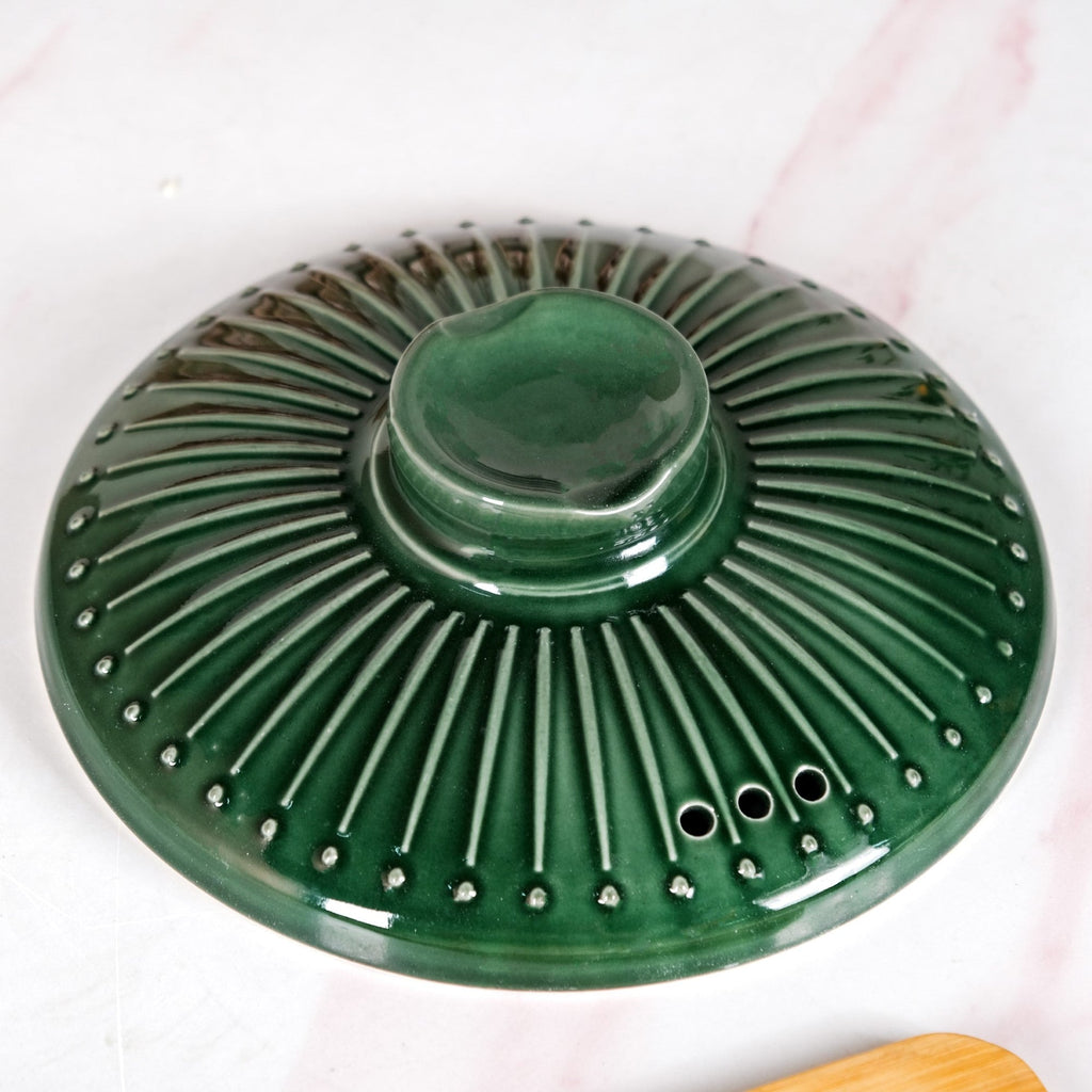 Botanica Ceramic Casserole Cooking Pot Green 2000ml