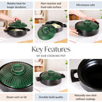 Botanica Ceramic Casserole Cooking Pot Green 2000ml