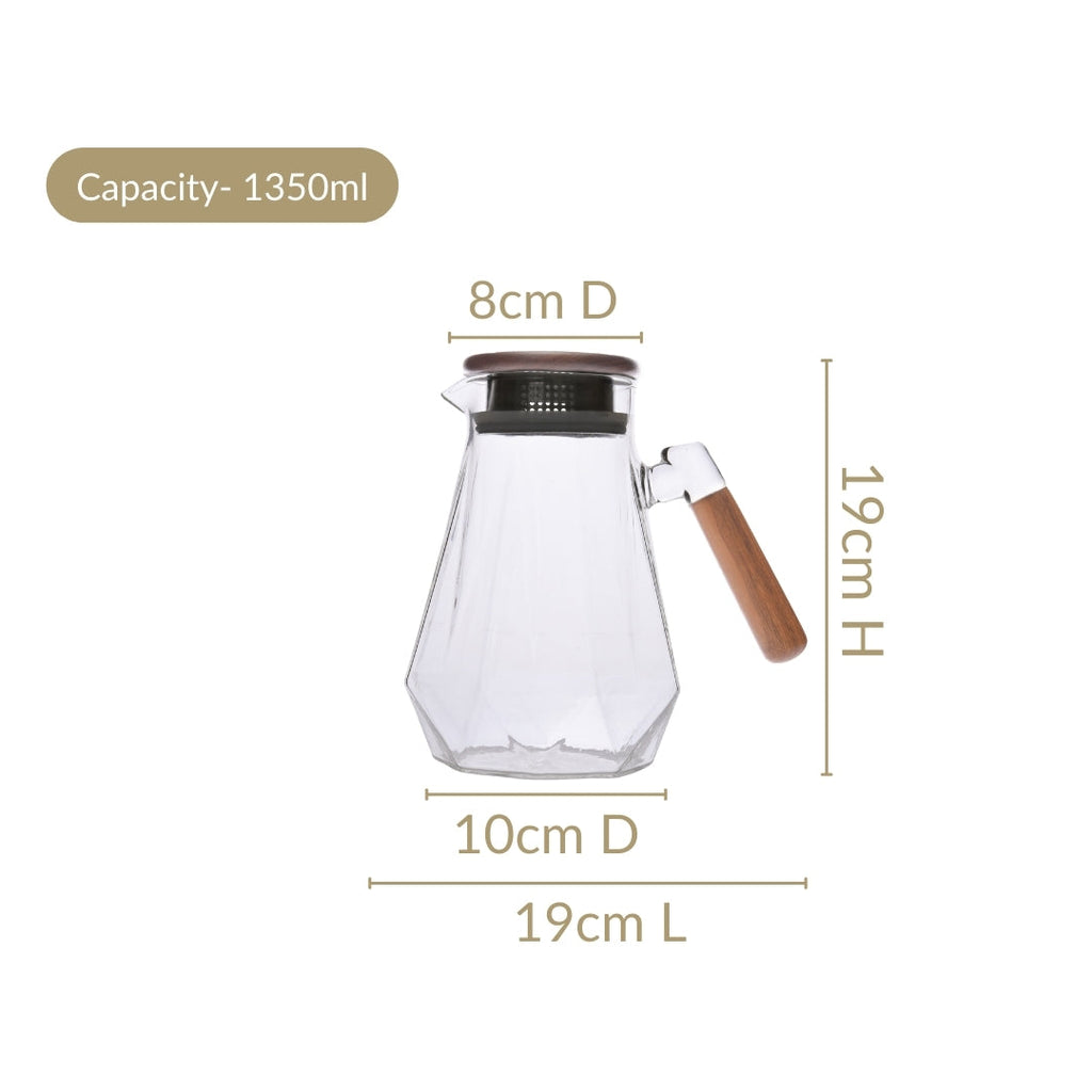 Modern Borosilicate Juice Jar With Fusion Handle 1350ml
