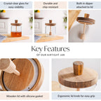 Airtight Lid Glass Honey Jar 500ml