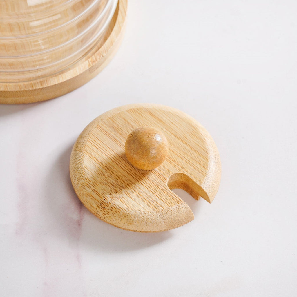 Hive Glass Honey Jar With Wooden Dipper Lid And Tray 480ml