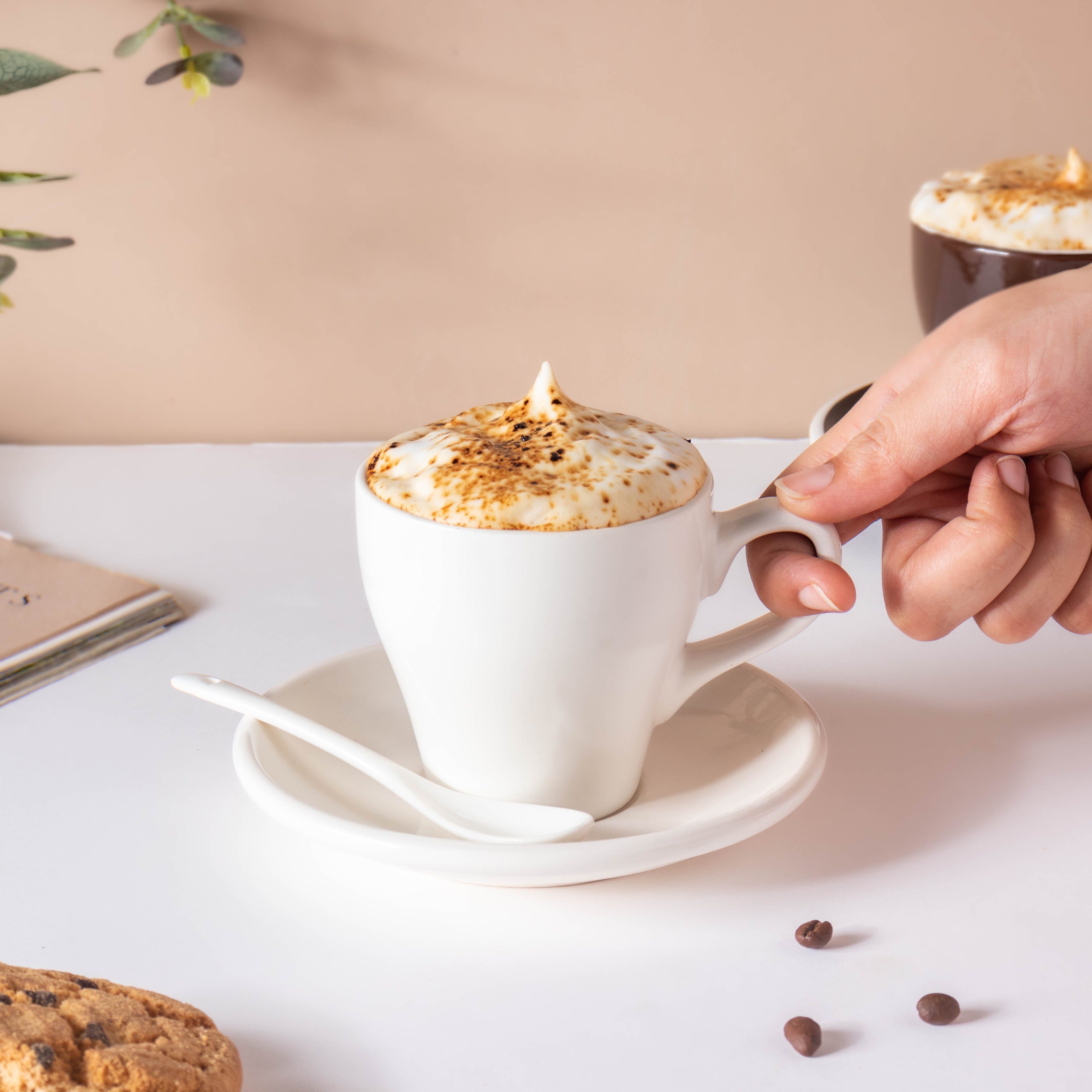 Glazed Ceramic White Cup Set 150 ml