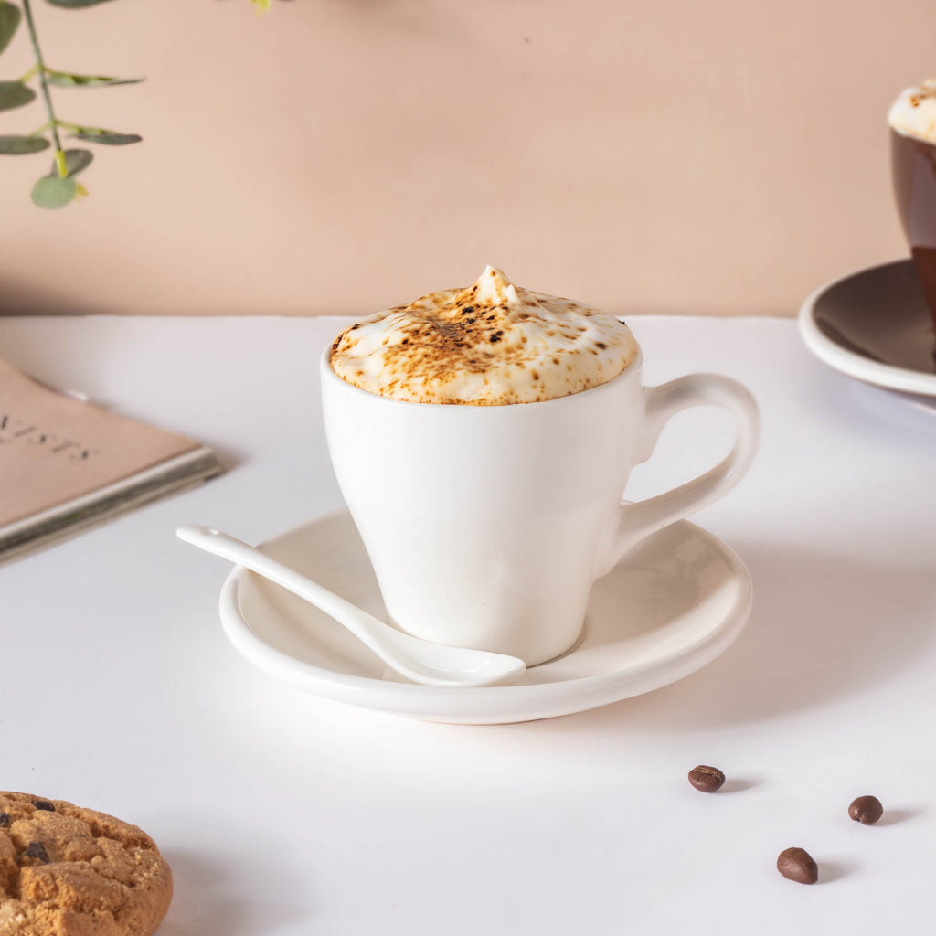 Glazed Ceramic White Cup Set 150 ml