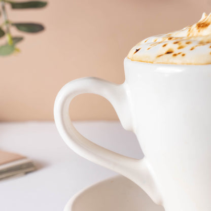 Glazed Ceramic White Cup Set 150 ml