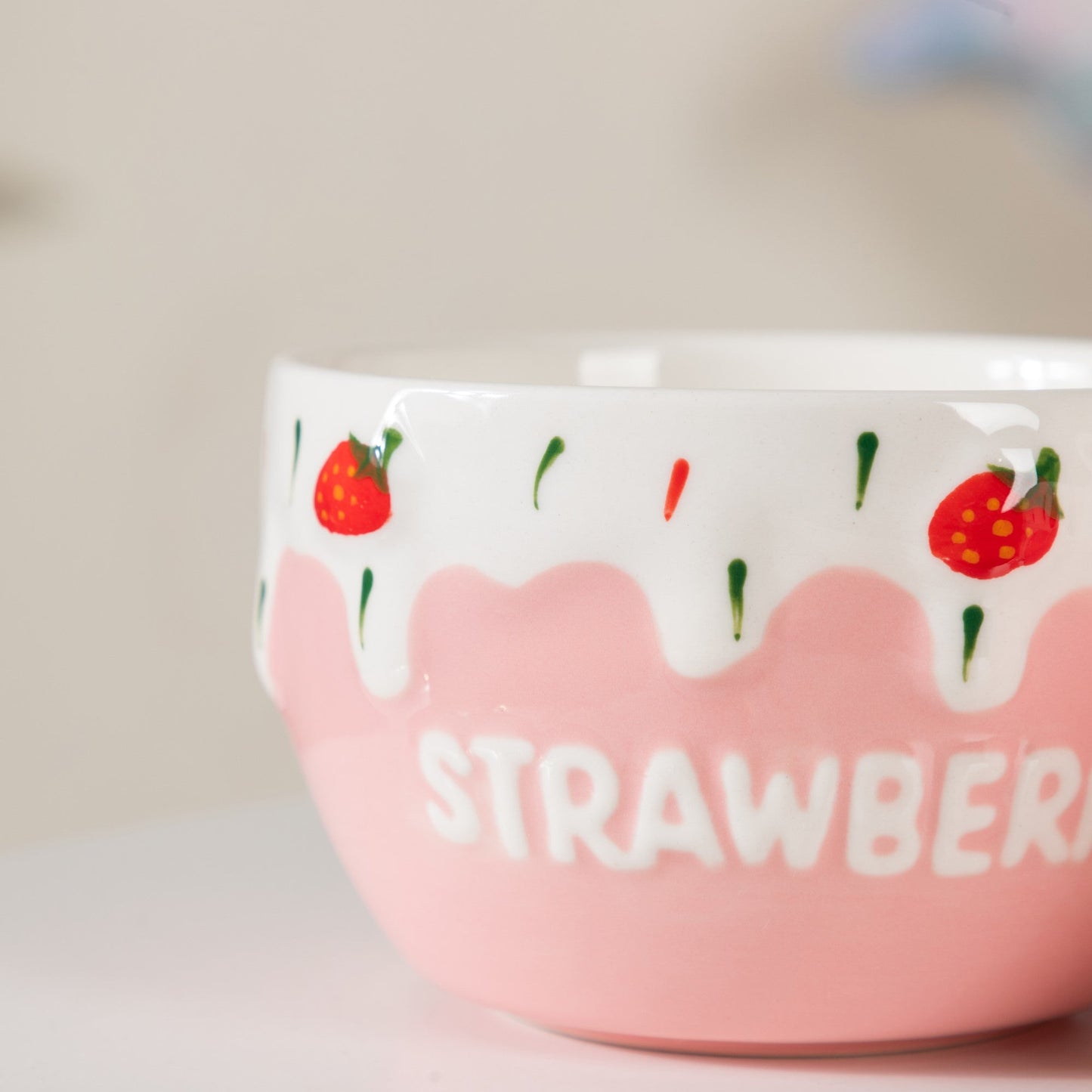 Light Pink Strawberry Side Bowl Set Of 2 400 ml
