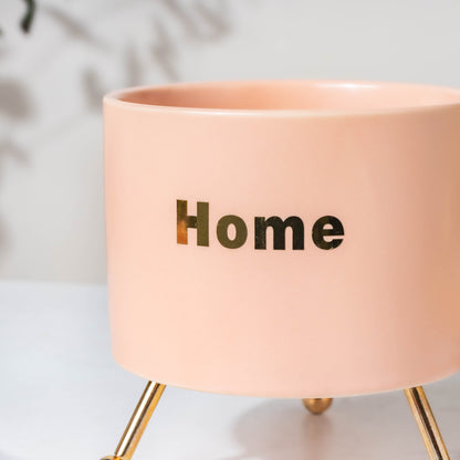 Home Ceramic Planter With Stand Pink