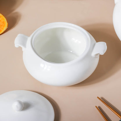 Serena Pearly White Serving Bowl With Lid Small 1 L