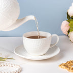 Serena White Truffle Cup and Saucer Set