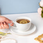 Serena White Truffle Cup and Saucer Set