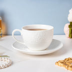 Serena White Truffle Cup and Saucer Set