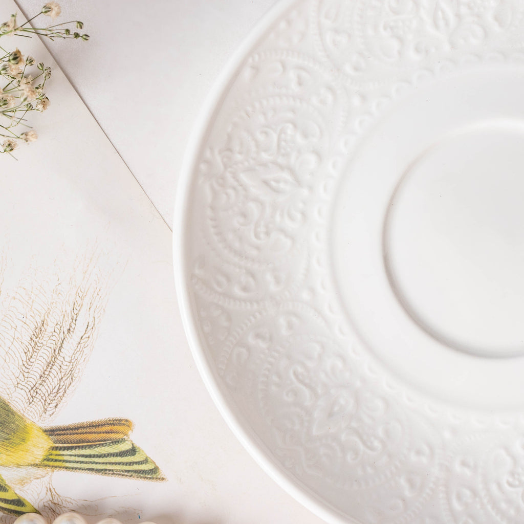 Serena White Truffle Cup and Saucer Set