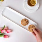 Serena Snowy White Long Platter 14 Inch