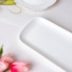 Serena Snowy White Long Platter 14 Inch