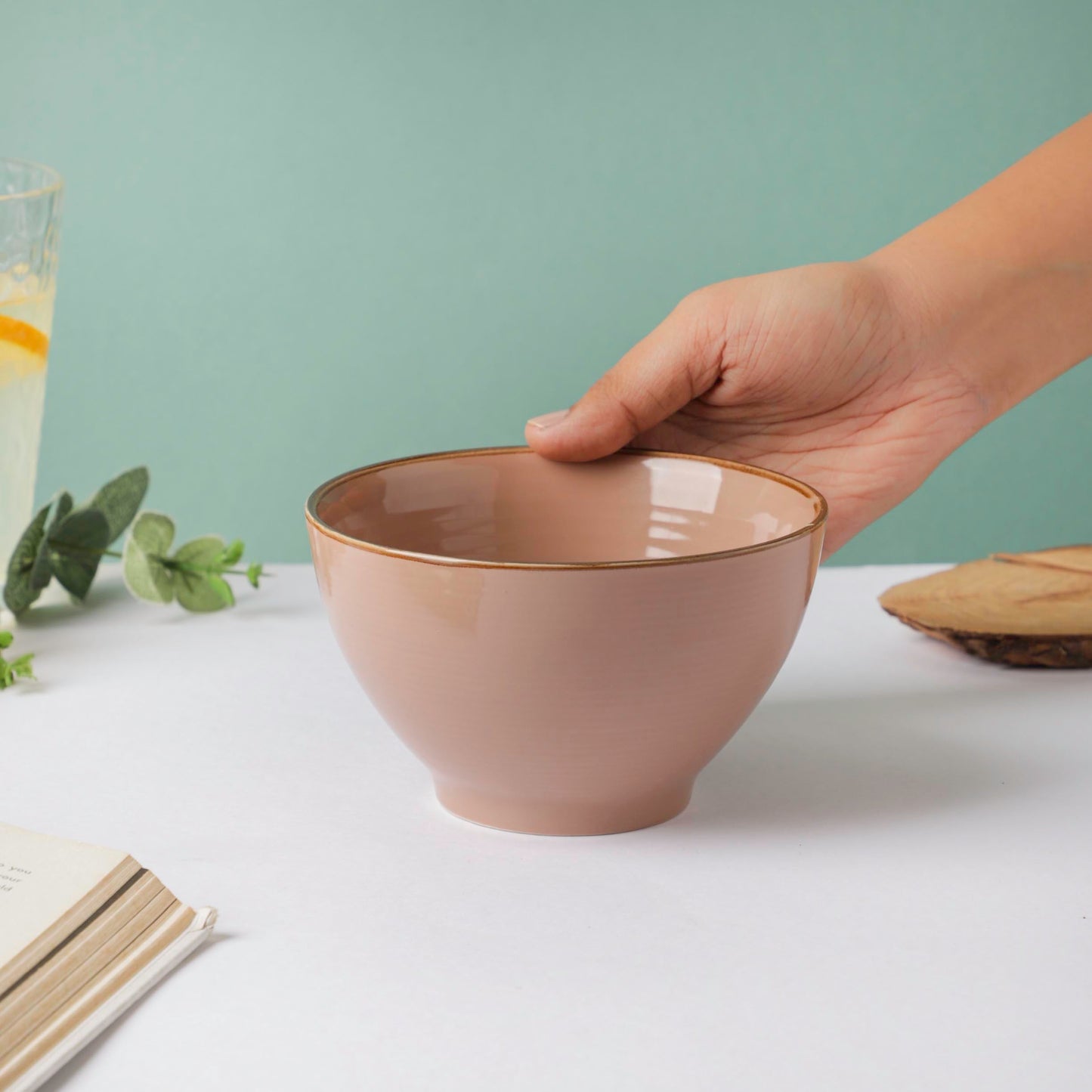 Adora Rimmed Glossy Soup Bowl Pink 550ml