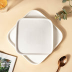 Ceramic Square Dining Plate White
