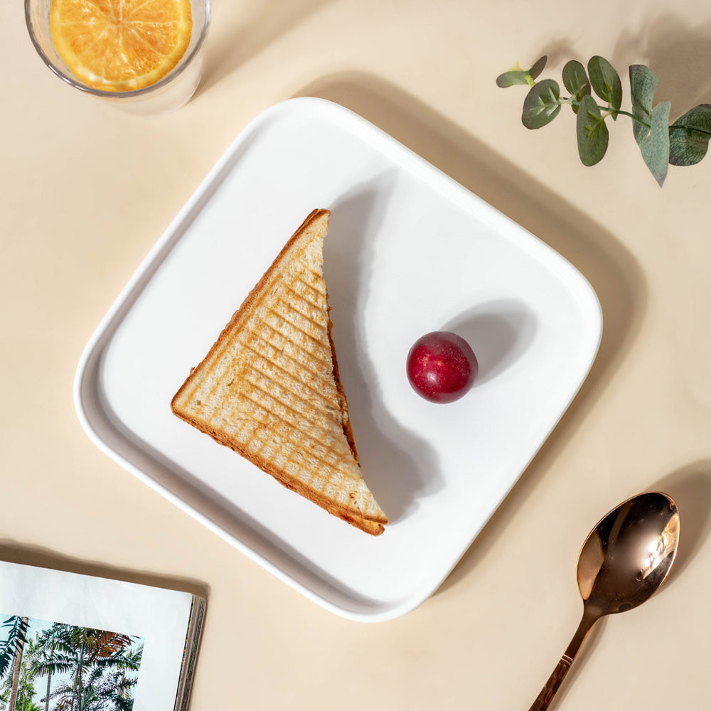 Ceramic Square Dining Plate White