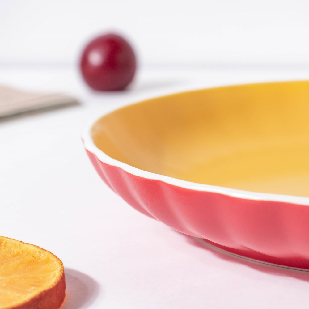 Chrome Snack Plate Red 7.5 inch