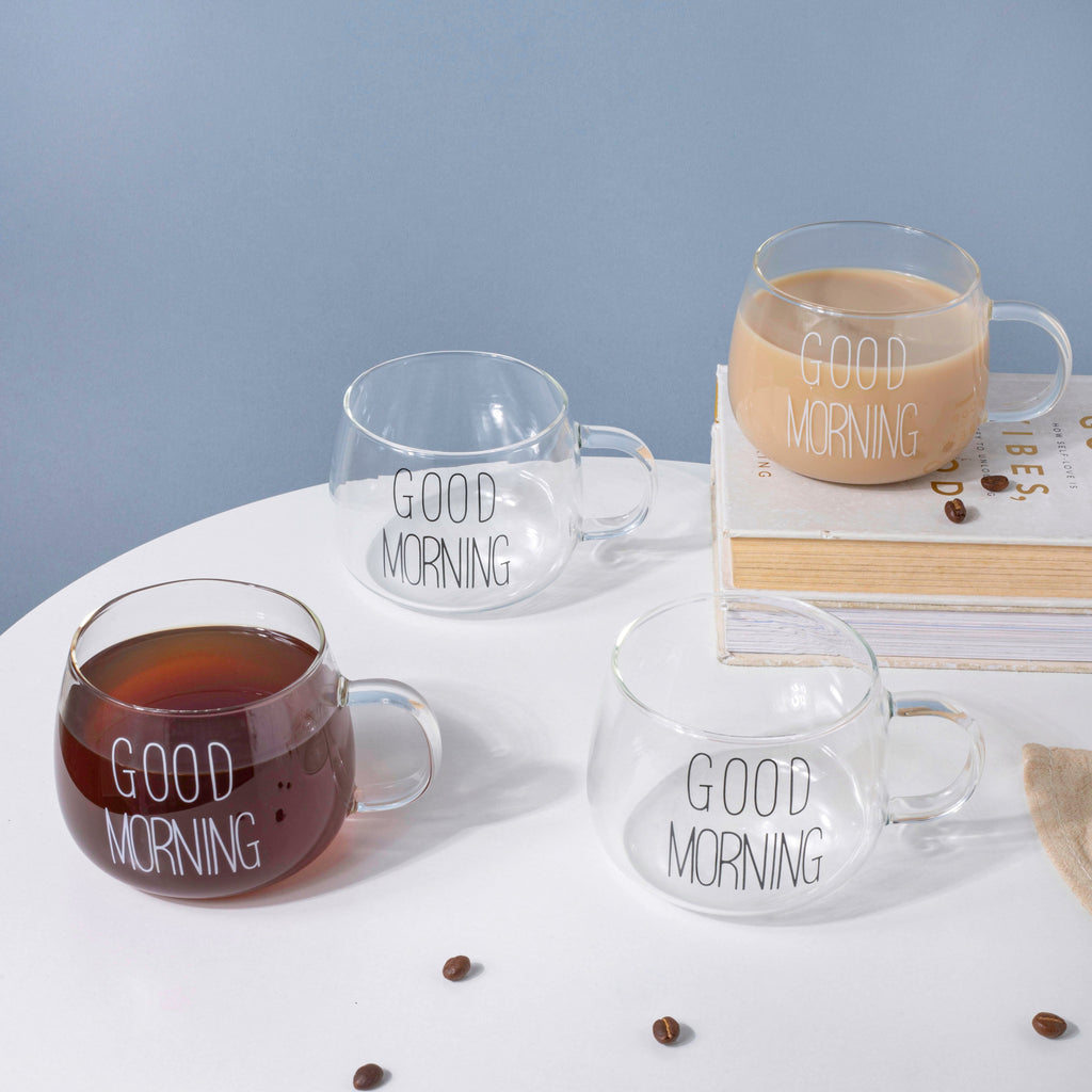 Good Morning Tea Cup Set of 2 White