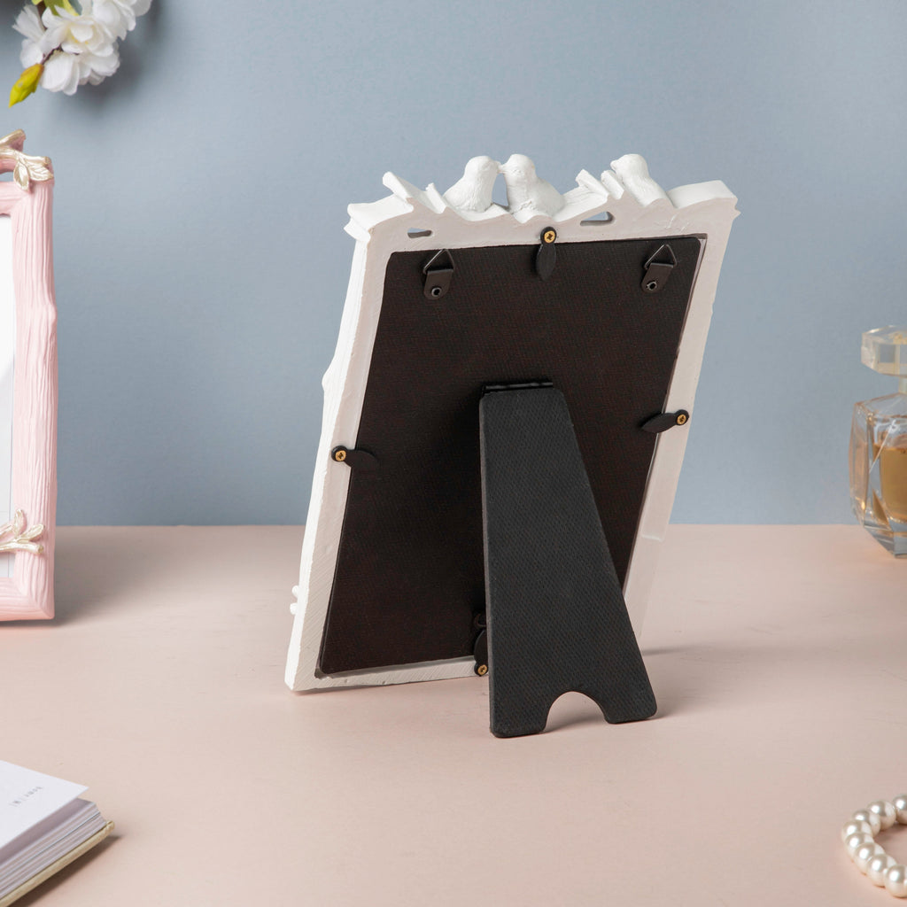 Nestling Birds White Photo Frame