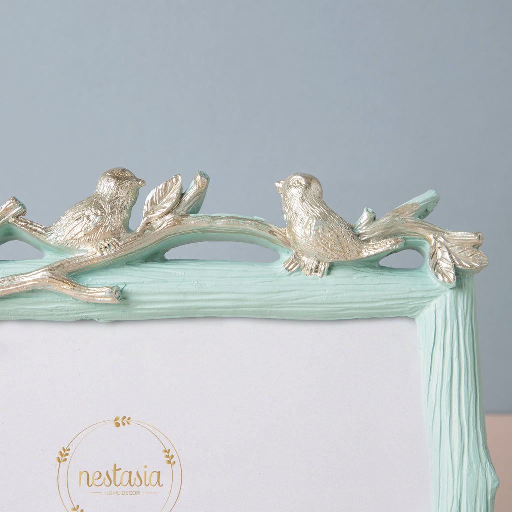 Nestling Birds Green Photo Frame