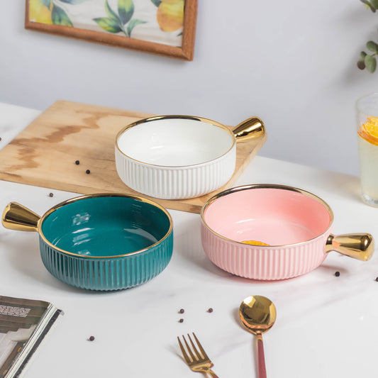 Ribbed Snack Bowl With Handle 500 ml